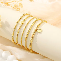 Turandoss 18K Gold Initial Cross Bracelets for Women Girls - Dainty Beaded Charm Bracelets for Kids, Layered Letter Bracelet for Girl, Christmas Gifts