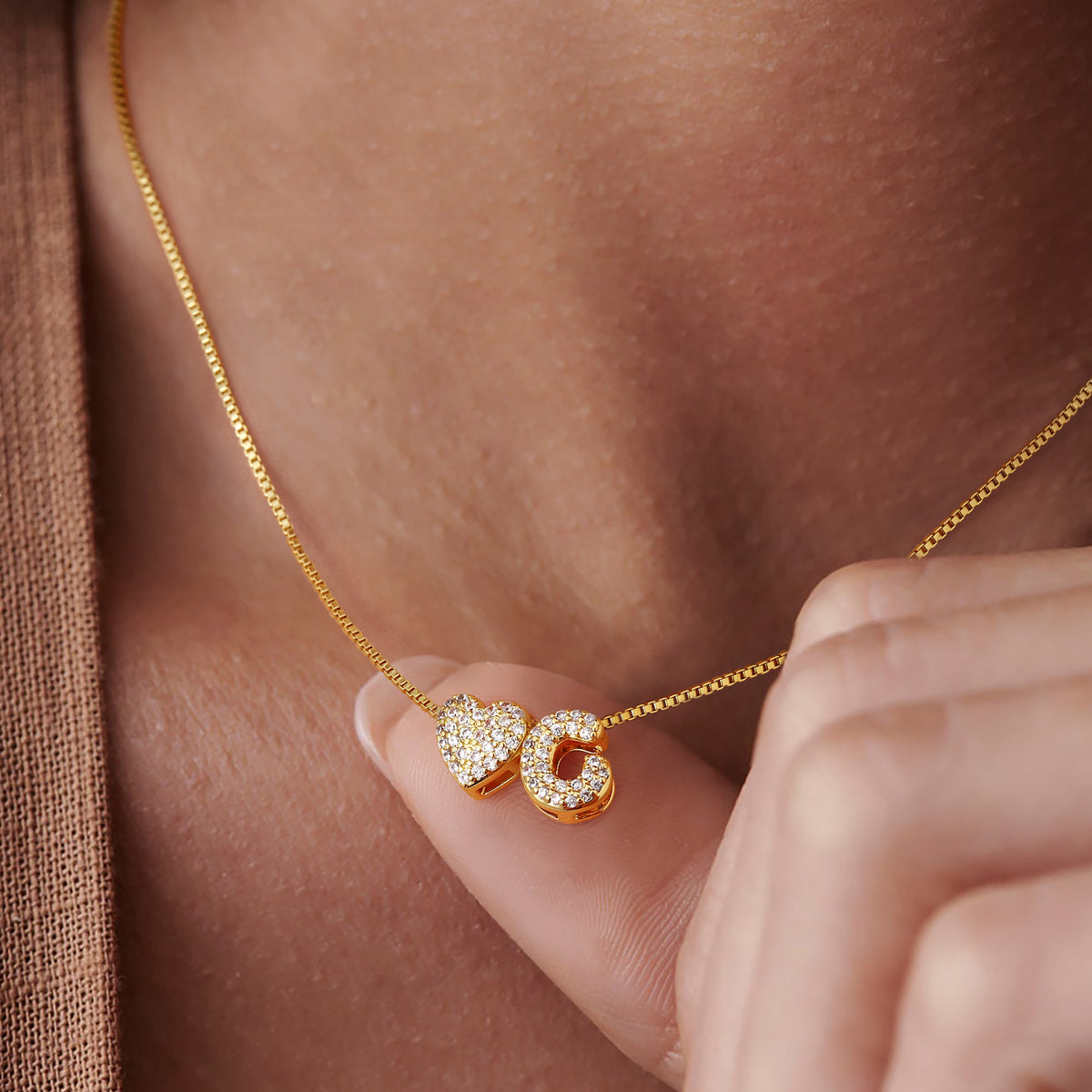 Turandoss 18K Gold Heart Initial Necklace for Women Girls - Dainty Gold Plated Letter Zircon Necklace, Gold Jewelry Birthday Gifts for Women, 16+2.5In