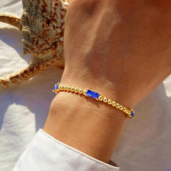 Turandoss Birthday Gifts for Kids Teens Women Toddlers January Birthstone Beaded Bracelets for Women Teen Girl 14k Gold Plated Garnet Red Color Birthstone Friendship Bracelets Trendy Jewelry Gifts