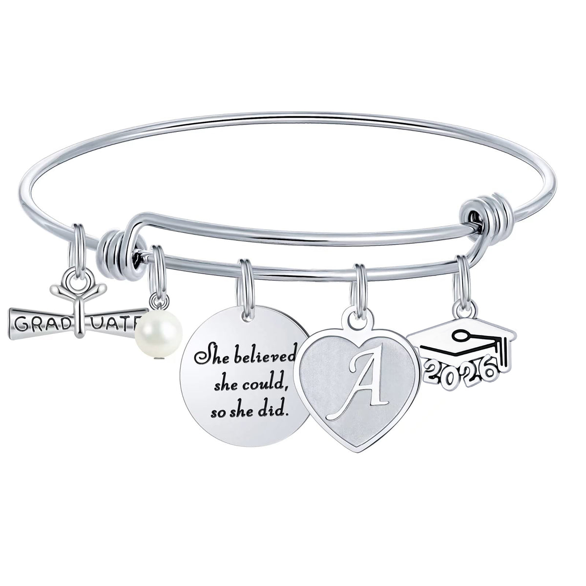Turandoss 2026 Graduation Gifts for Her Class Of 2026 Inspirational Bangle Bracelet Trendy Jewelry Gifts High School College Senior Grad Gifts for Her Women Best Friends Sister Grad Present