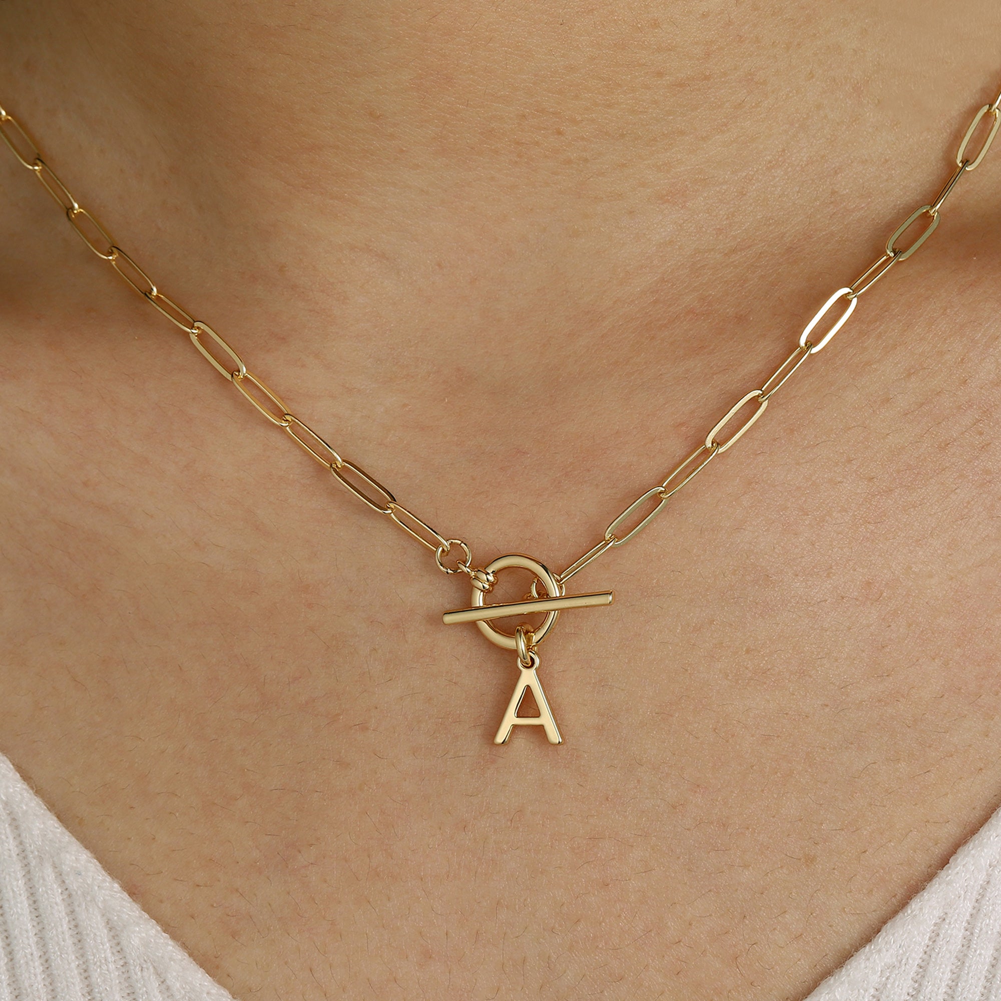 Trendy Paperclip Letter Necklace