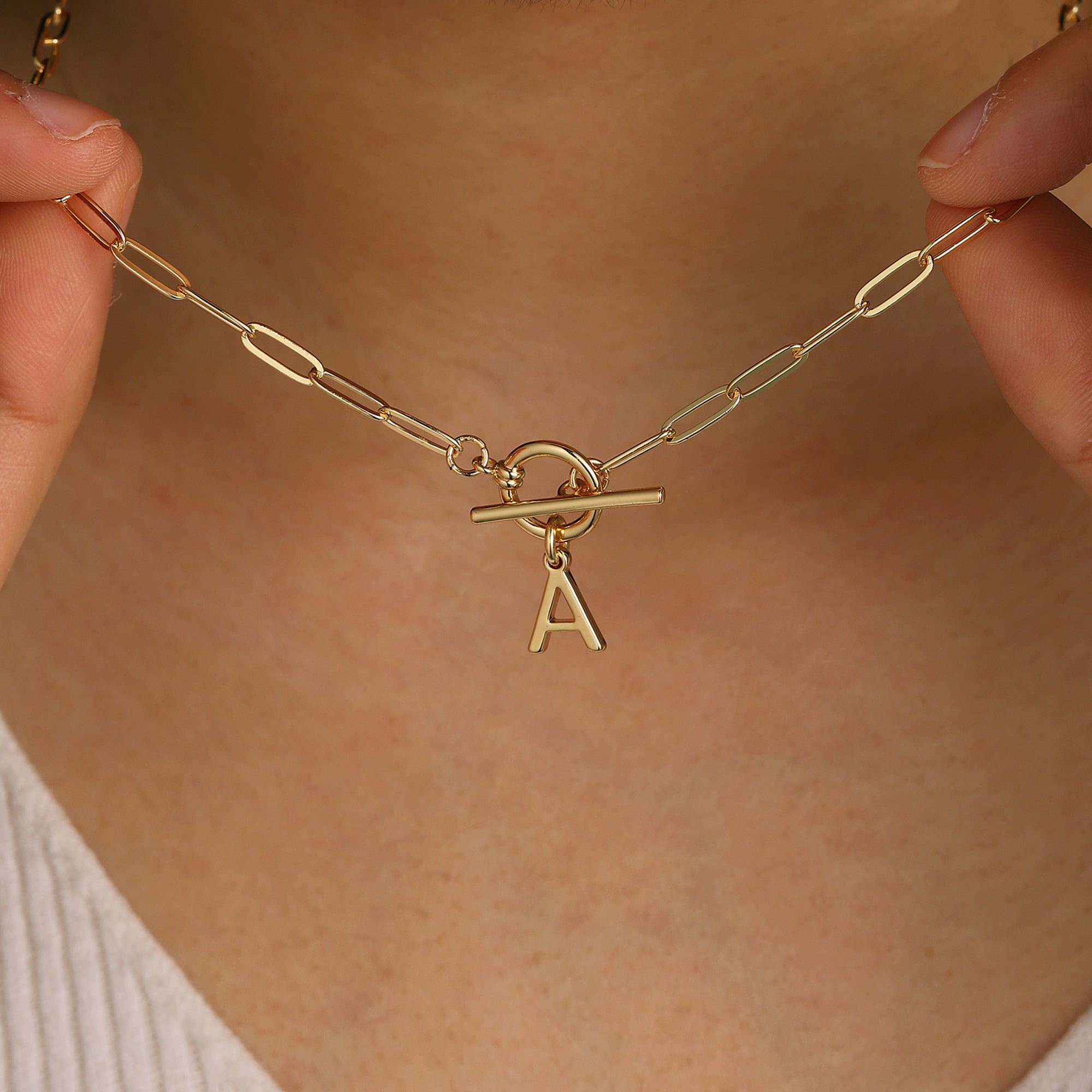 Trendy Paperclip Letter Necklace