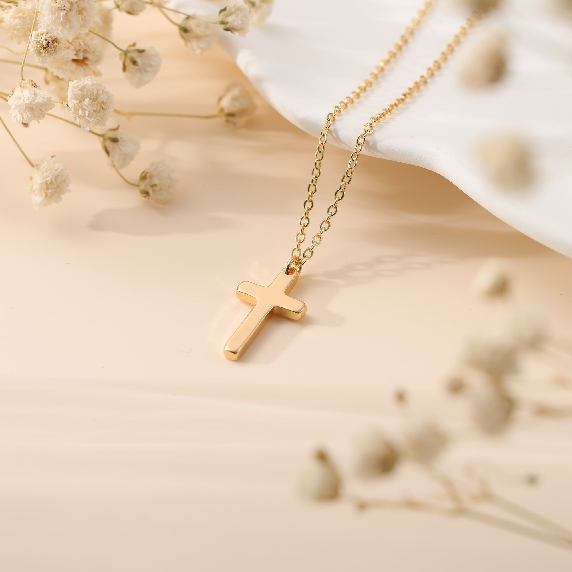 Layered Gold Simple Cross Necklace for Women