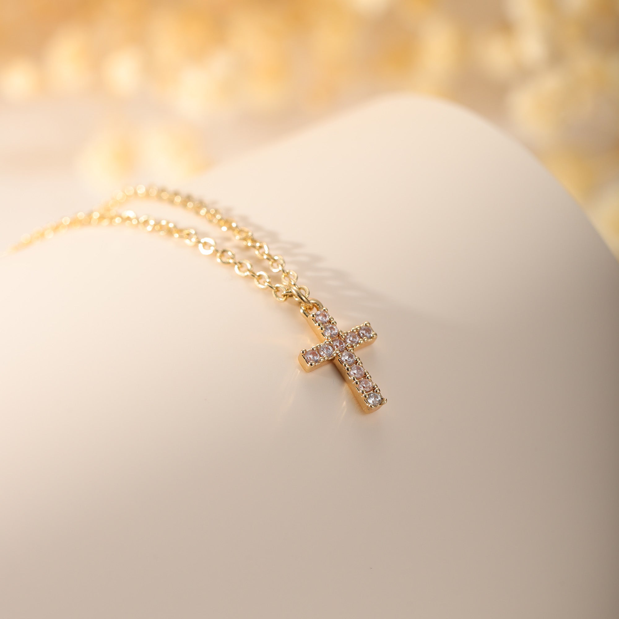 Gold Diamond Cross Necklace Jewelry Gifts for Women