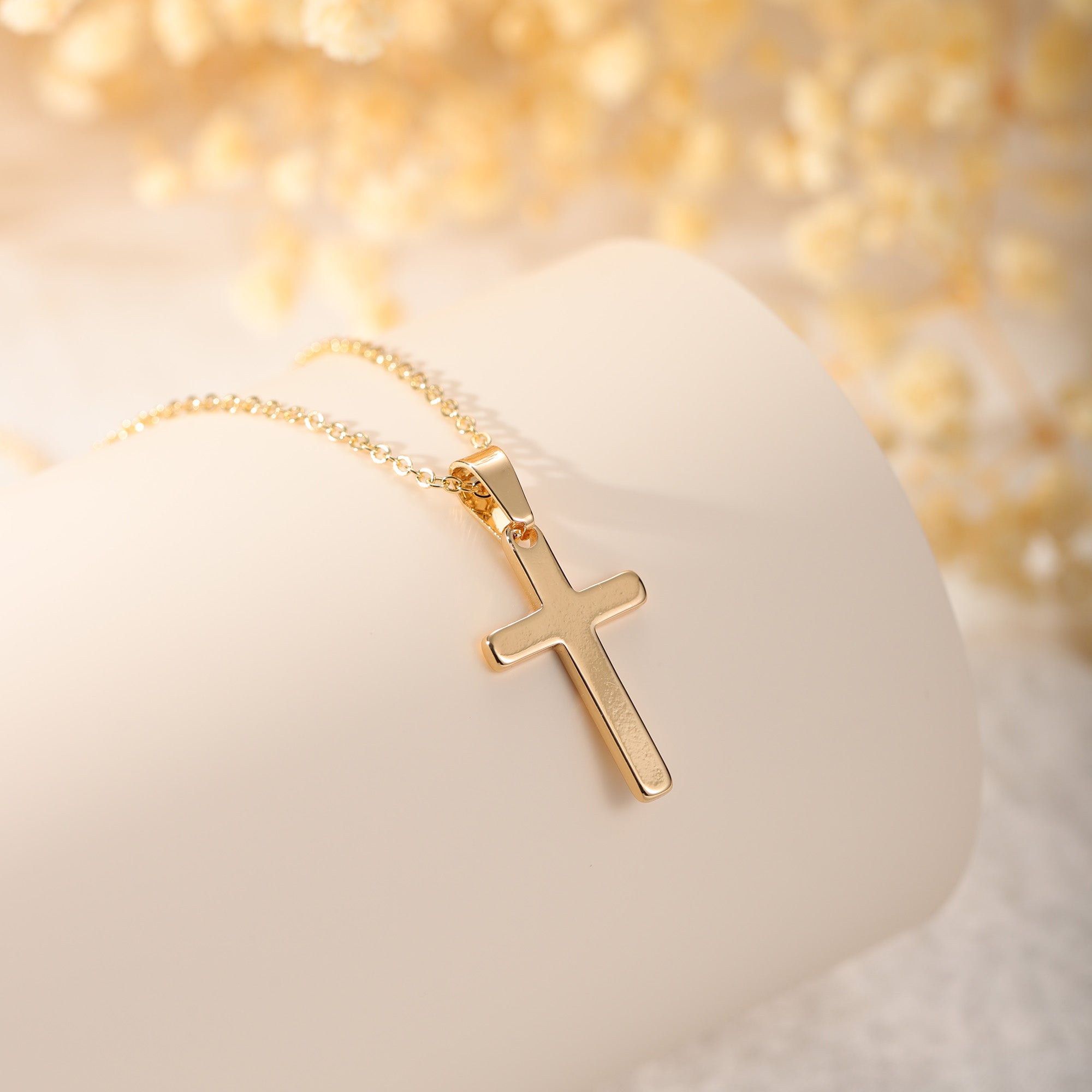 Gold Cross Pendant Necklace for Women