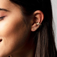 Turandoss 18K Gold Initial Stud Earrings for Women Girls - S925 Sterling Silver Post Diamond Flat Back Earring Hypoallergenic, Christmas Gifts for Her