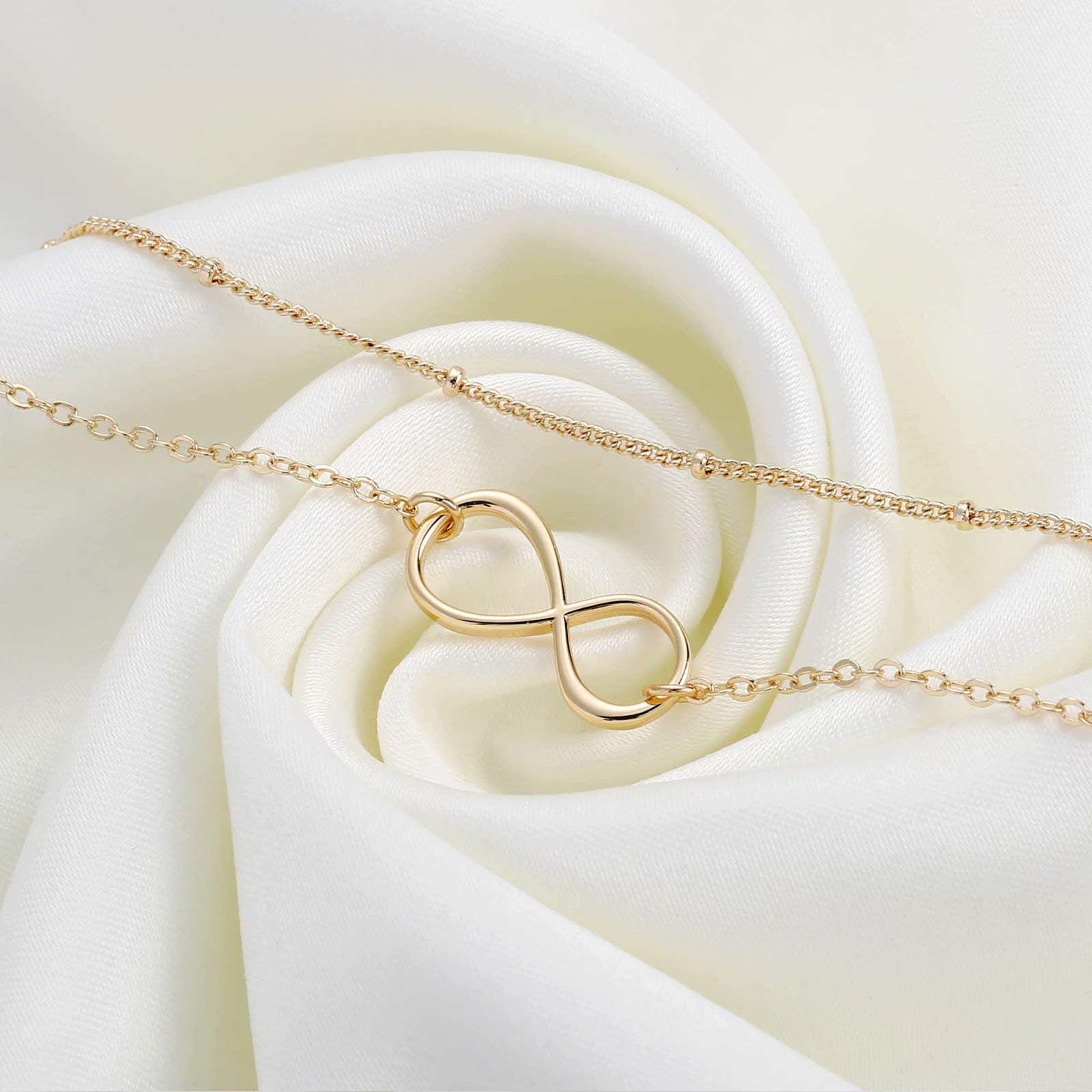 Infinity&Beads Chain Dainty Gold Bracelets for Women