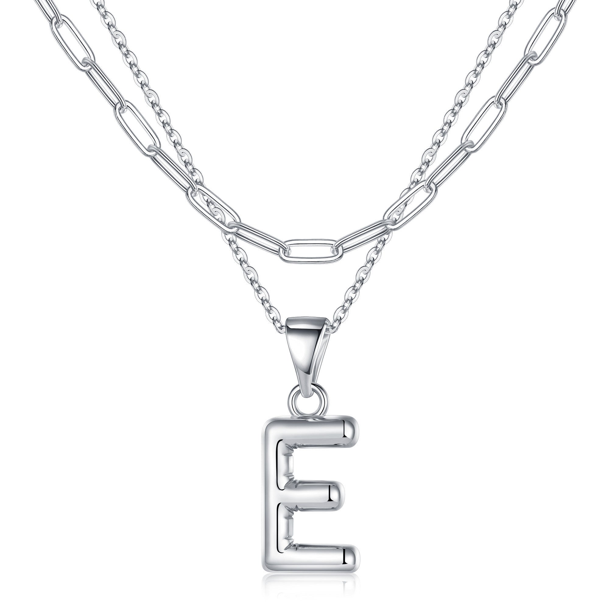 Silver Dainty Bubble Letter Necklace