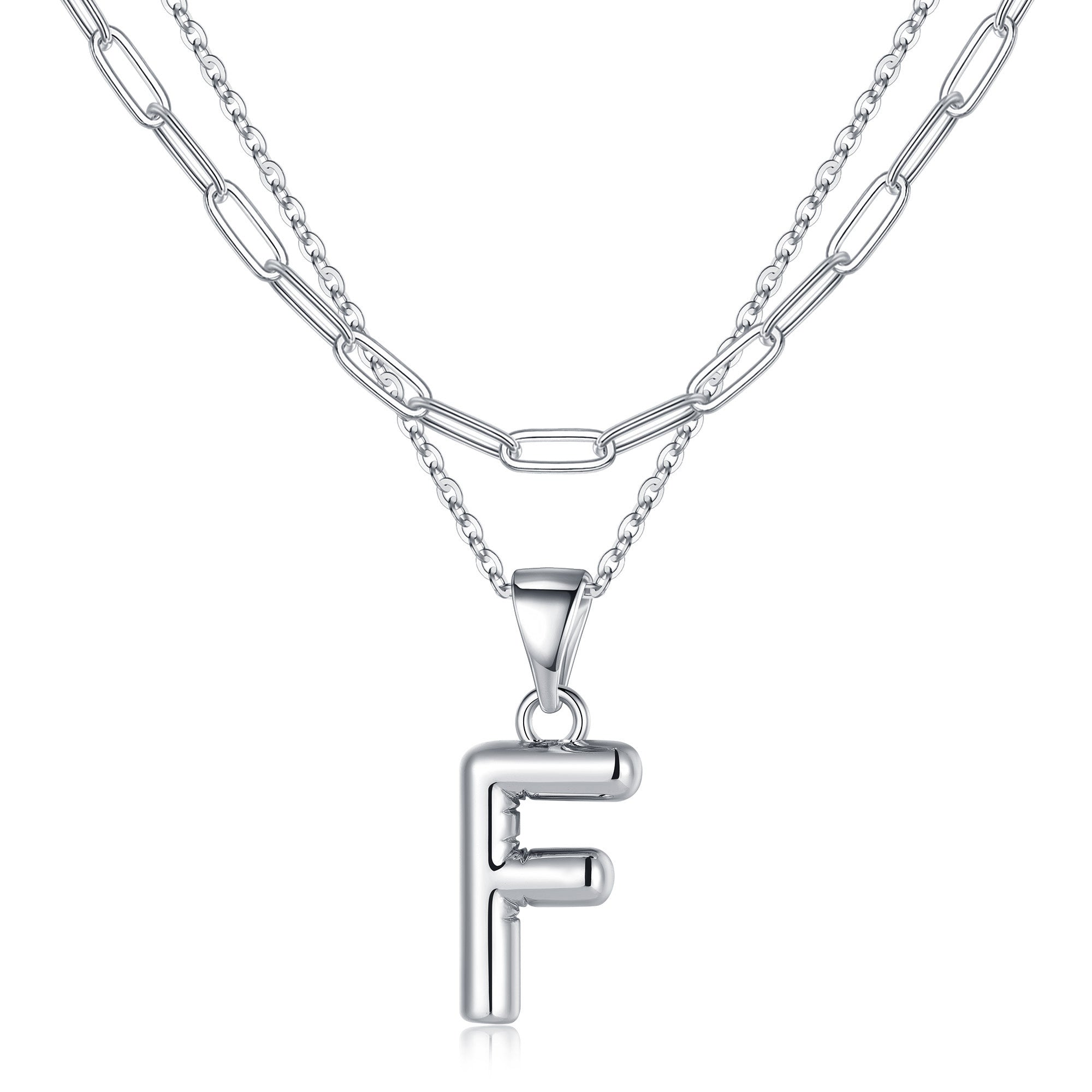 Silver Dainty Bubble Letter Necklace