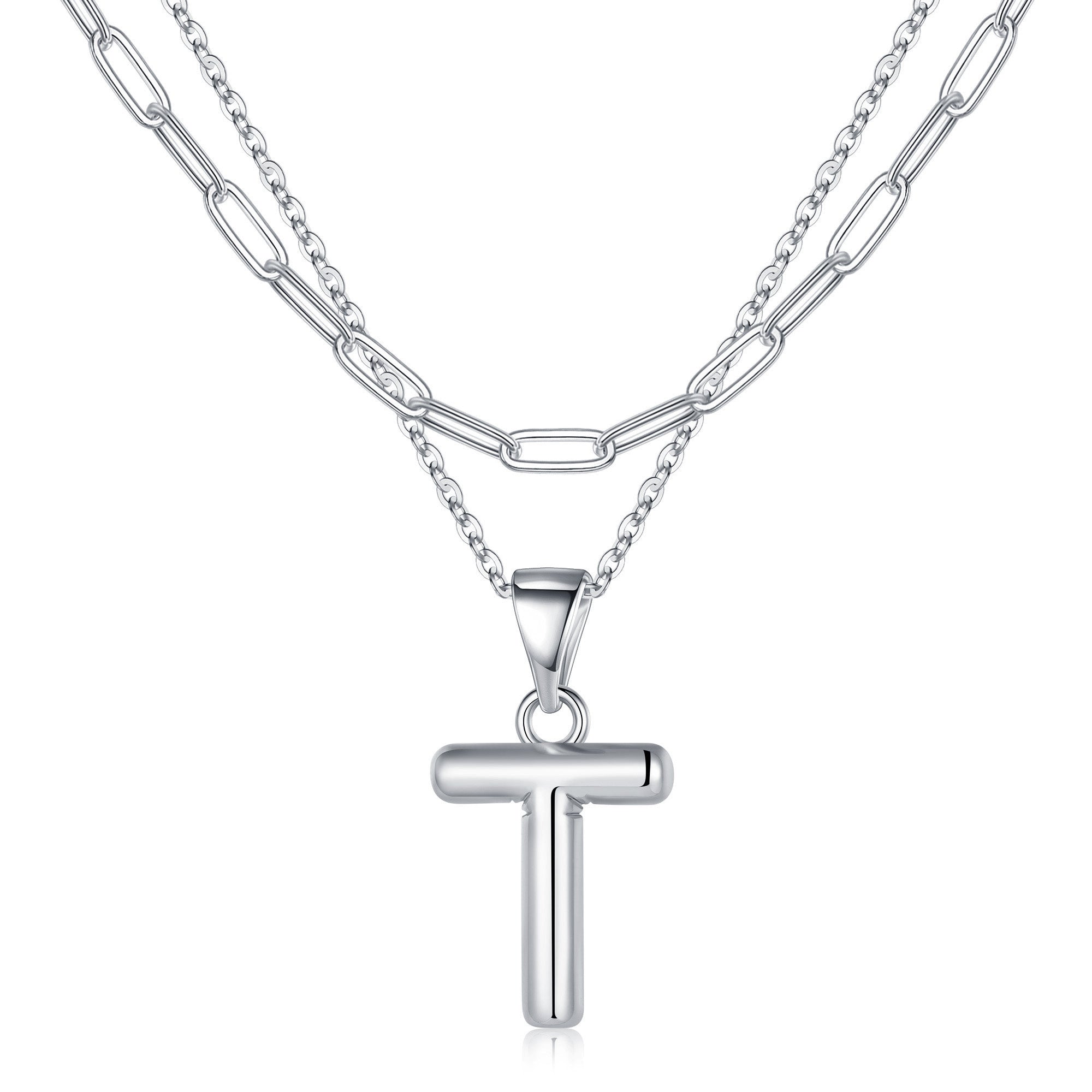 Silver Dainty Bubble Letter Necklace