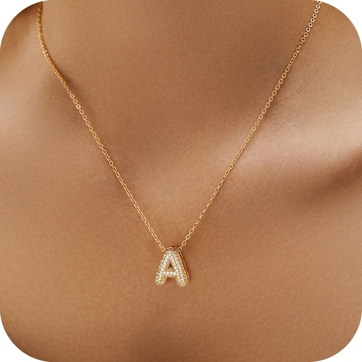 Turandoss 18K Gold Plated Initial Balloon CZ Pendant Necklace for Women Girls Adjustable Chain Personalized Letter A-Z Trendy Jewelry Easter Birthday Unique Gifts for Women Girls
