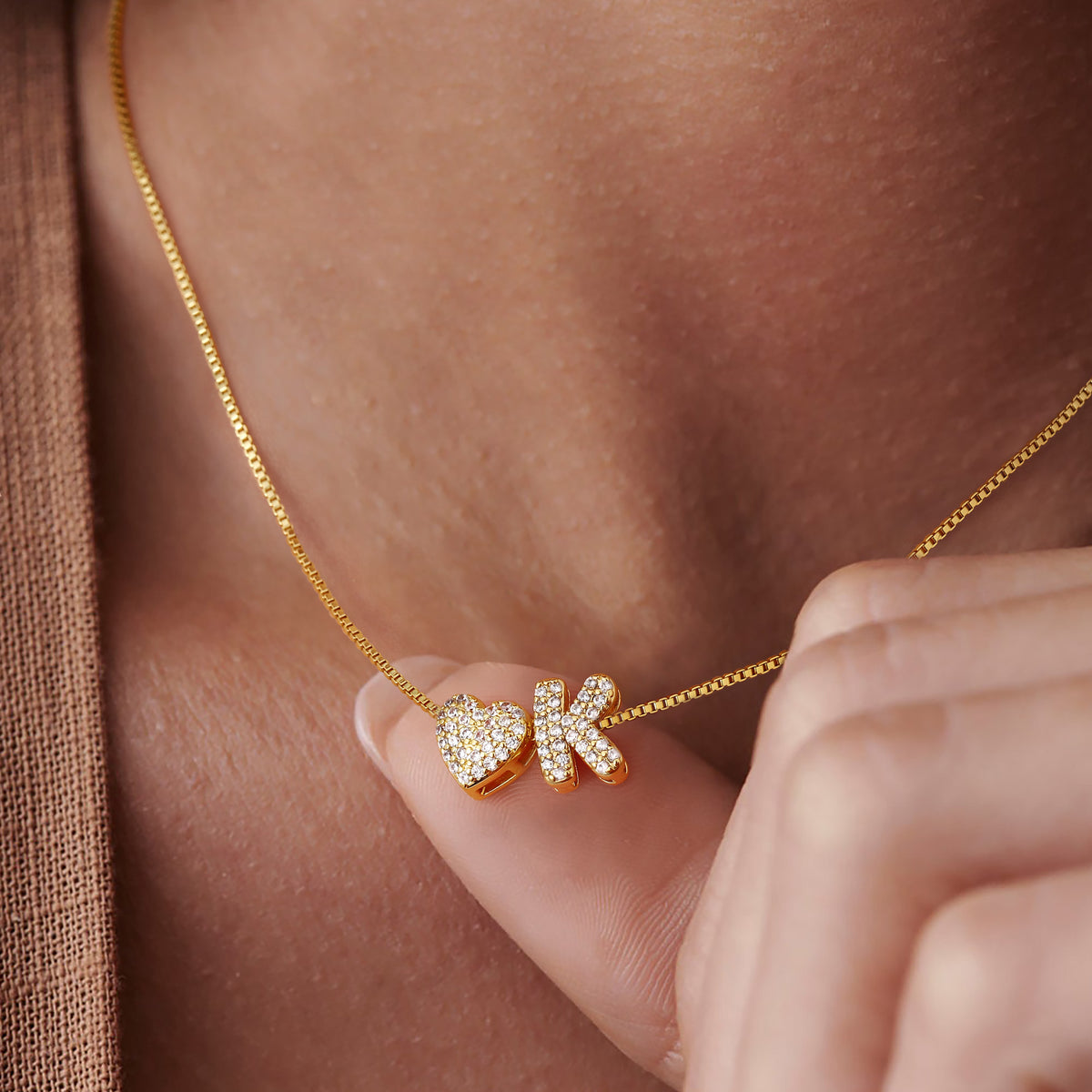 Turandoss 18K Gold Heart Initial Necklace for Women Girls - Dainty Gold Plated Letter Zircon Necklace, Gold Jewelry Birthday Gifts for Women, 16+2.5In