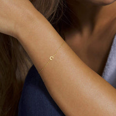 Turandoss 18K Gold Initial Bracelets for Women Girls, Dainty Link Chain Stack Letter Bracelet, Birthday Gift, Valentine's Day Gifts for Women Girls