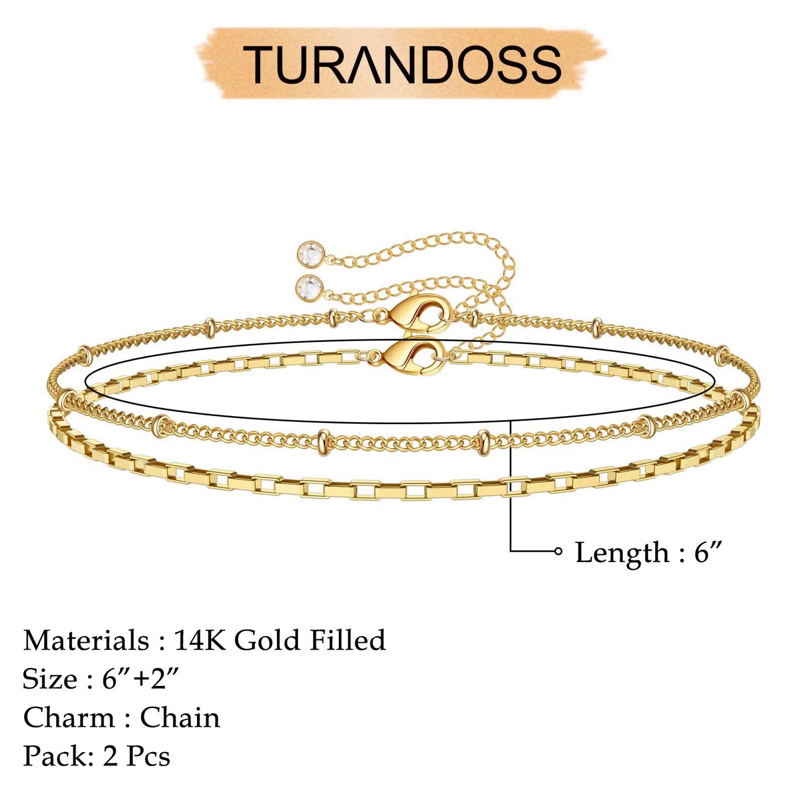 Layered Chain Dainty Gold Bracelets for Women