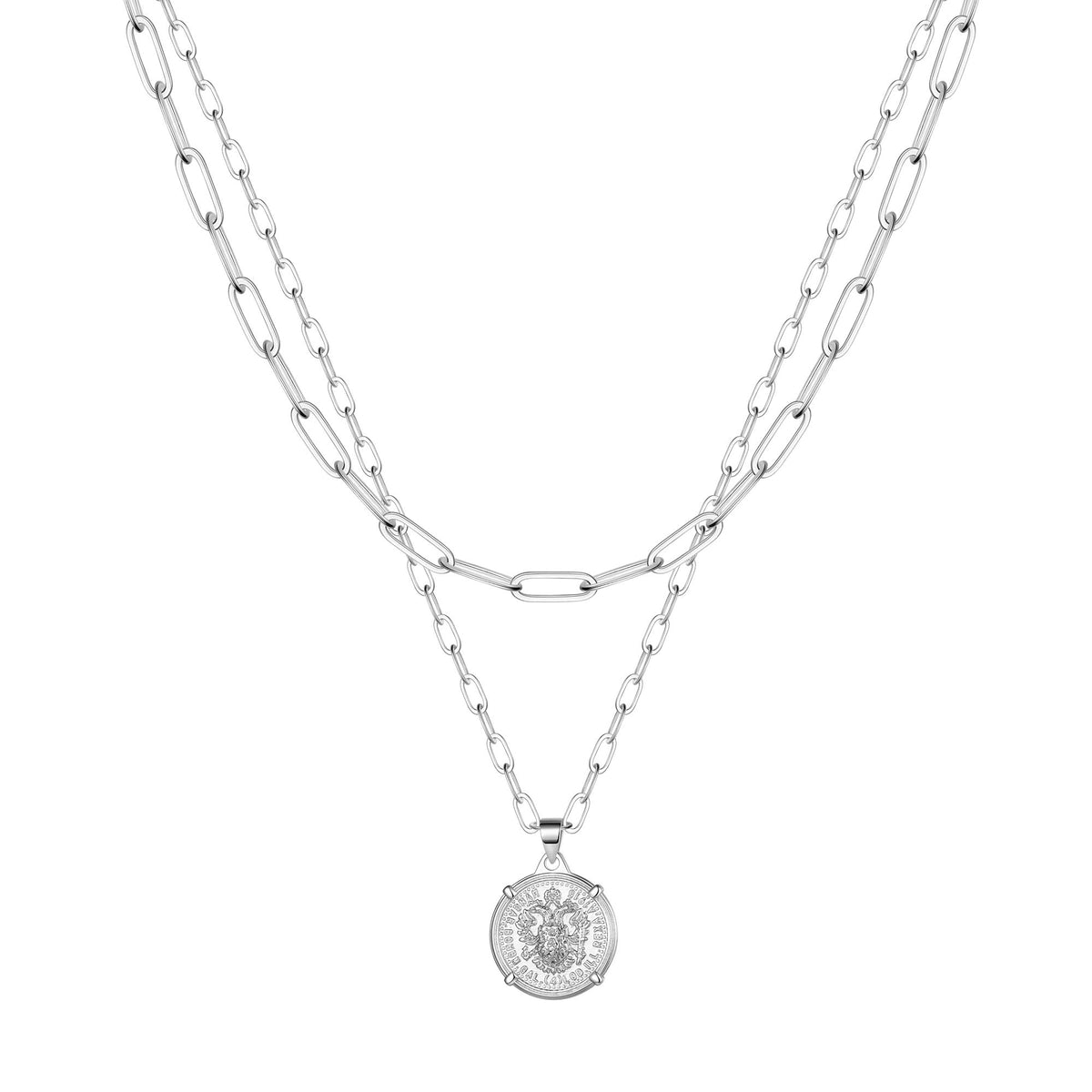 Silver Link Chain&Medallion Dainty Gold Choker Necklaces