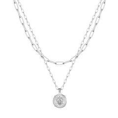 Silver Link Chain&Medallion Dainty Gold Choker Necklaces