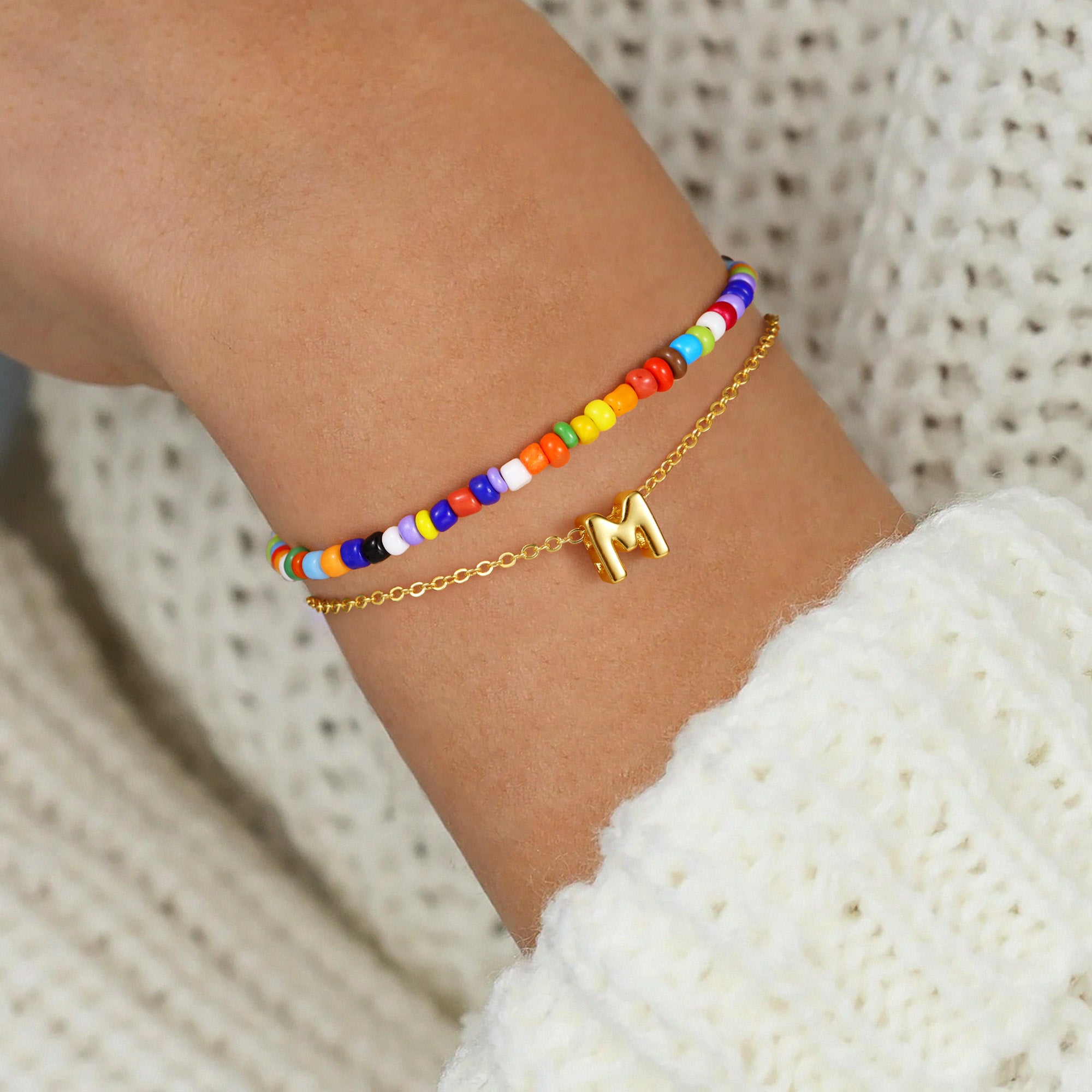 Layered Boho Link Charm Bracelets