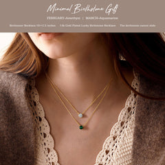 Turandoss Garnet Birthstone Necklaces for Women Trendy Dainty 14K Gold Plated Created Round Red January Birthstone Pendant Necklace Personalized Jewelry Birthday Gifts for Women Teen Girls