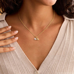 Turandoss Initial Necklaces for Women 14K Gold Plated Letter A Clover Necklace for Women Trendy Dainty Zirconia Pendant Choker Necklace Womens Personalized Jewelry Birthday Gift