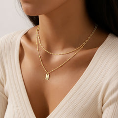 Turandoss Layered Initial Necklaces for Women Dainty Letter A Initial Necklaces Layered 14K Gold Plated Letter Necklace Personalized Birthday Gifts for Mom Wife