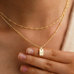 Turandoss Layered Initial Necklaces for Women Dainty Letter A Initial Necklaces Layered 14K Gold Plated Letter Necklace Personalized Birthday Gifts for Mom Wife