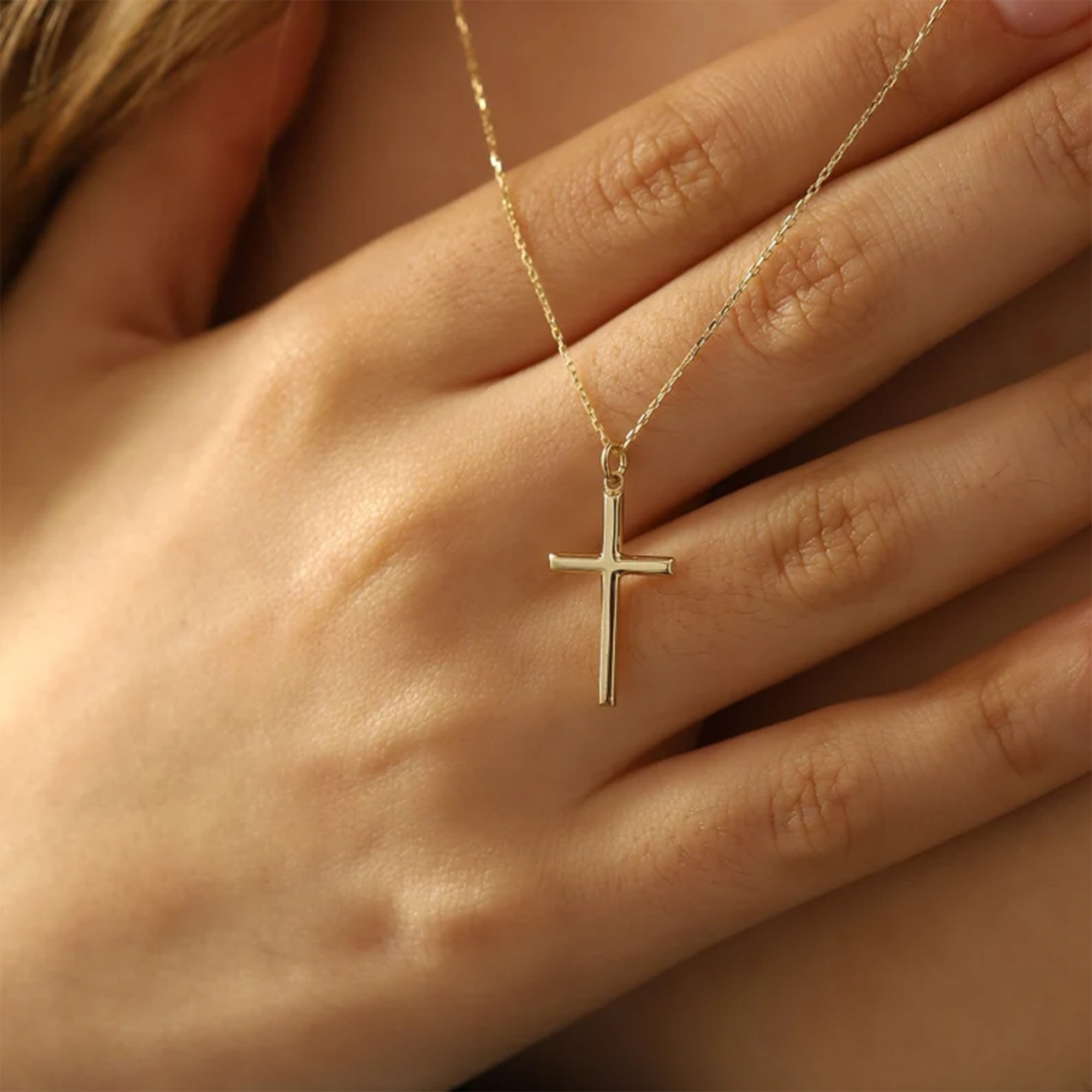 Gold Silver Cross Necklace for Women