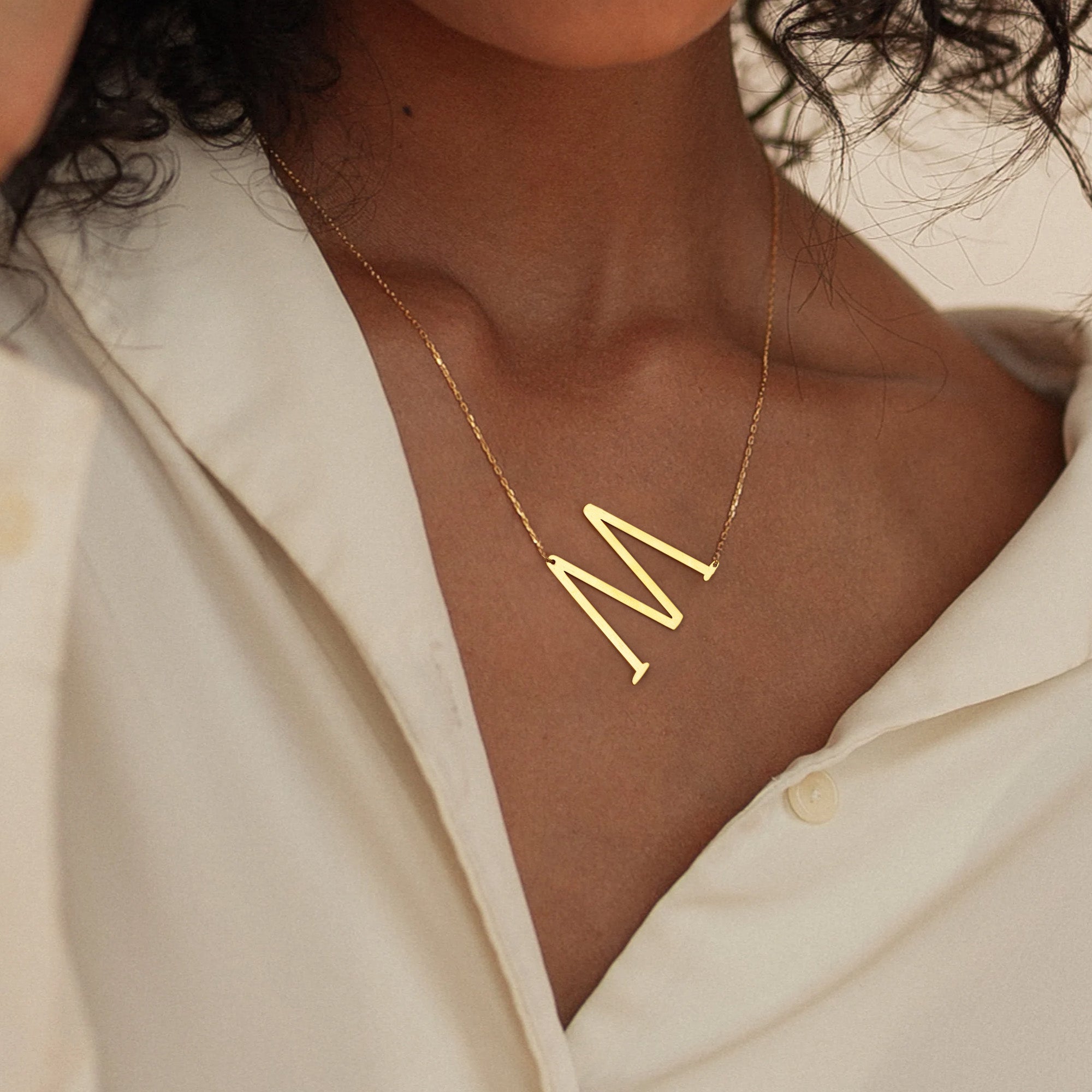 Big Large Initial Necklace