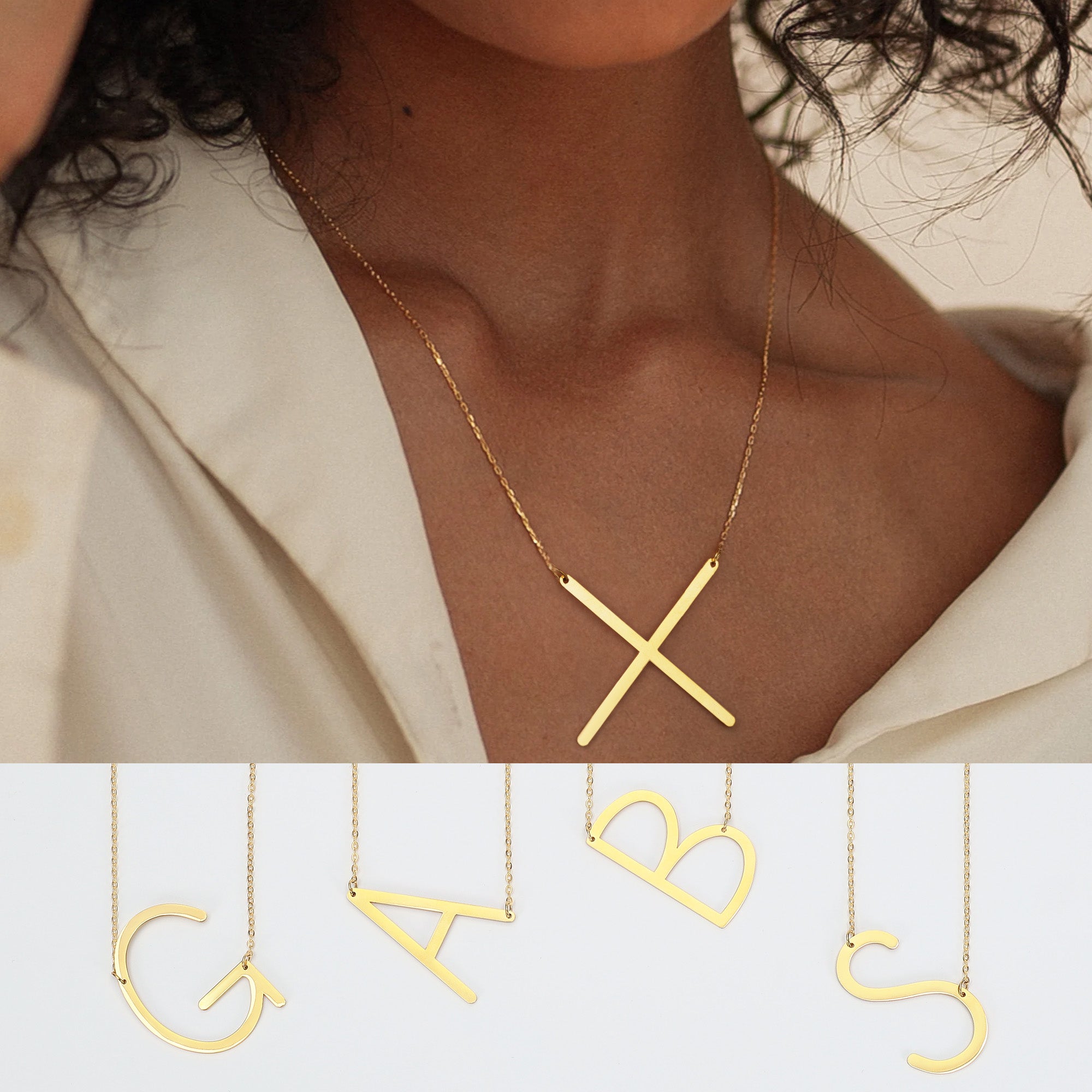 Big Large Initial Necklace
