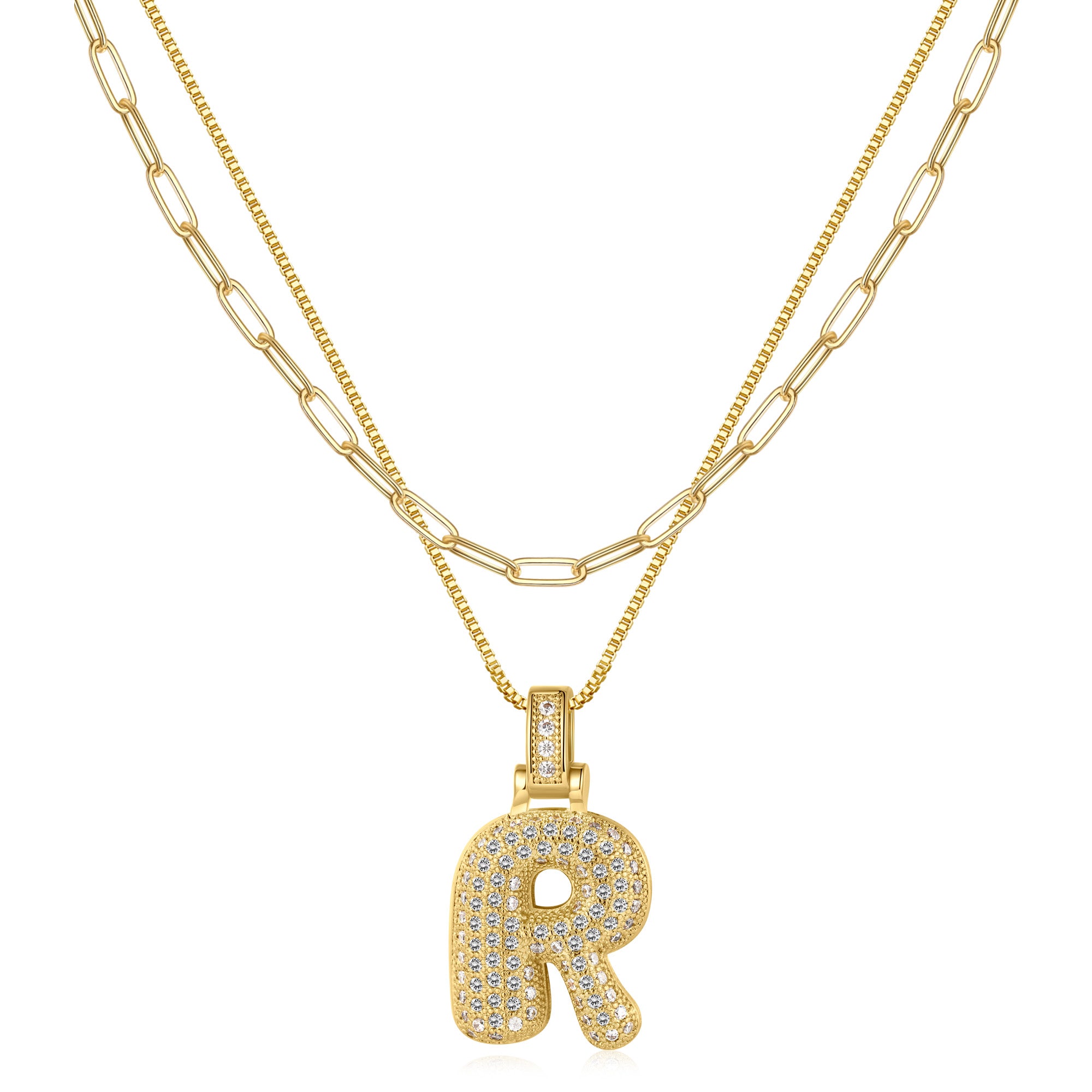 Bubble Initial Necklace Gold Bubble Letter A Initial Necklaces for Women