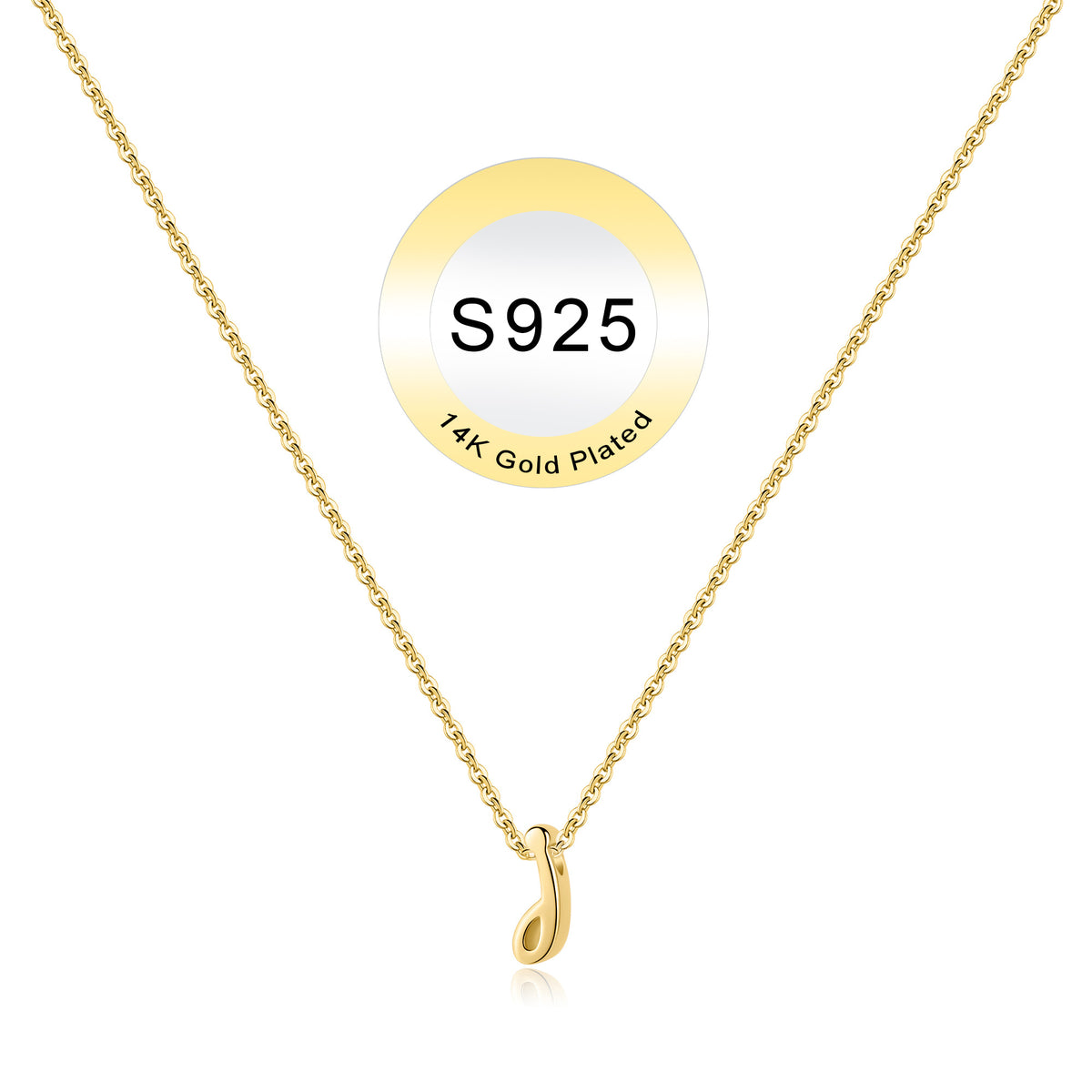 Turandoss S925 Sterling Silver Initial Necklace for Women Girls, Dainty 18K Gold Letter Necklace, Gold Jewelry for Women, Gifts for Girls, 16+3Inches