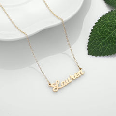Turandoss Zoe Necklace, Custom Name Necklace Personalized 14K Gold Plated Zoe Name Plate Necklace Personalized Name Necklace for Women