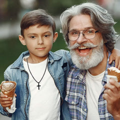 Turandoss Black Cross Necklace for Men, Fathers, Sons, Husbands - Stainless Steel - 20" Chain - Cross Pendant Necklace - Gift for Him