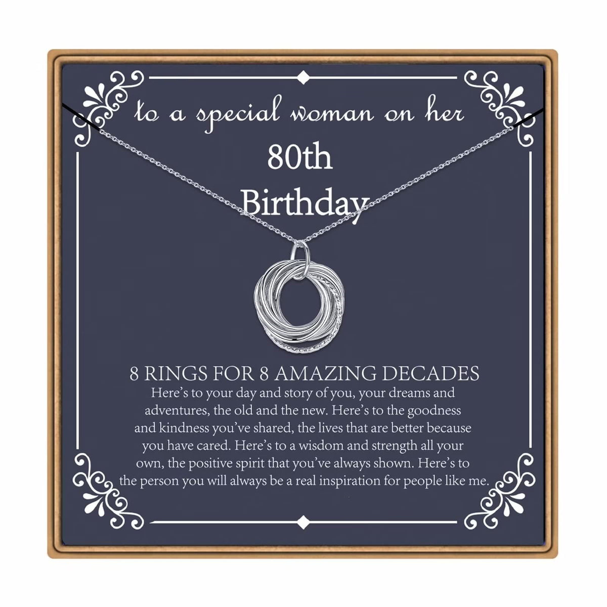 Turandoss Birthday Gifts for Women Sterling Silver Necklaces 40th 50th 60th 70th 80th 90th 40 50 60 70 80 90 Years Old 4 5 6 7 8 9 Decade Birthday Jewelry for Women Her