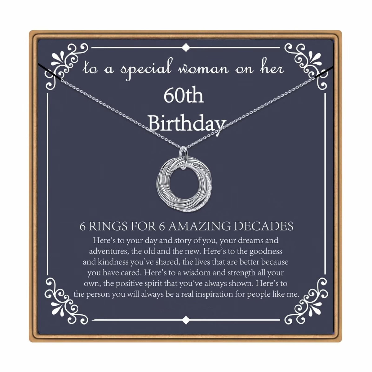 Turandoss Birthday Gifts for Women Sterling Silver Necklaces 40th 50th 60th 70th 80th 90th 40 50 60 70 80 90 Years Old 4 5 6 7 8 9 Decade Birthday Jewelry for Women Her