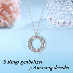Turandoss Birthday Gifts for Women Sterling Silver Necklaces 40th 50th 60th 70th 80th 90th 40 50 60 70 80 90 Years Old 4 5 6 7 8 9 Decade Birthday Jewelry for Women