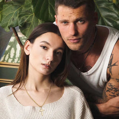 Turandoss Gold Plated Stainless Steel Stackable Cross Pendant Necklace for Men Cuban Link Chain 16-22 Inch Jewelry Birthday Christian Gifts for Men Boys Women