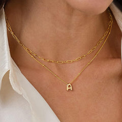 Turandoss 14K Gold Plated Initial Dainty Bubble Layering Choker Pendant Necklace for Women Letter A-Z Jewelry Teacher Appreciation Mothers Day Graduation Gifts for Her Mom Kids Teen Girls Wife Ideas