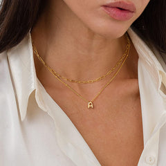 Turandoss 14K Gold Plated Initial Dainty Bubble Layering Choker Pendant Necklace for Women Letter A-Z Jewelry Trend Personalized Easter Birthday Gifts for Women Her