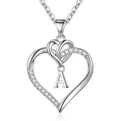 Turandoss 14K Gold Plated Cz Initial Love Heart Pendant Necklaces for Women Pendant Chain Jewelry Birthday Teacher Appreciation Mothers Day Graduation Gifts for Her Mom Kids Teen Girls Wife Ideas