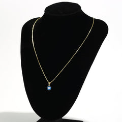 Turandoss 14K Gold Plated Charm Evil Eye Blue Eyes Amulet Pendant Necklace for Women Boho Spiritual Turkish Blue Lucky Protection Jewelry Delicate Evil Eye Birthday Gift for Women