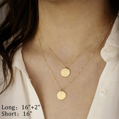 Turandoss Dainty 14K Gold Plated Layered Initial Pendant Necklace for Women Adjustable Fashion Knot Chain Letter A-Z Jewelry Easter Birthday Gifts for Women Teen Girls Age 16-18