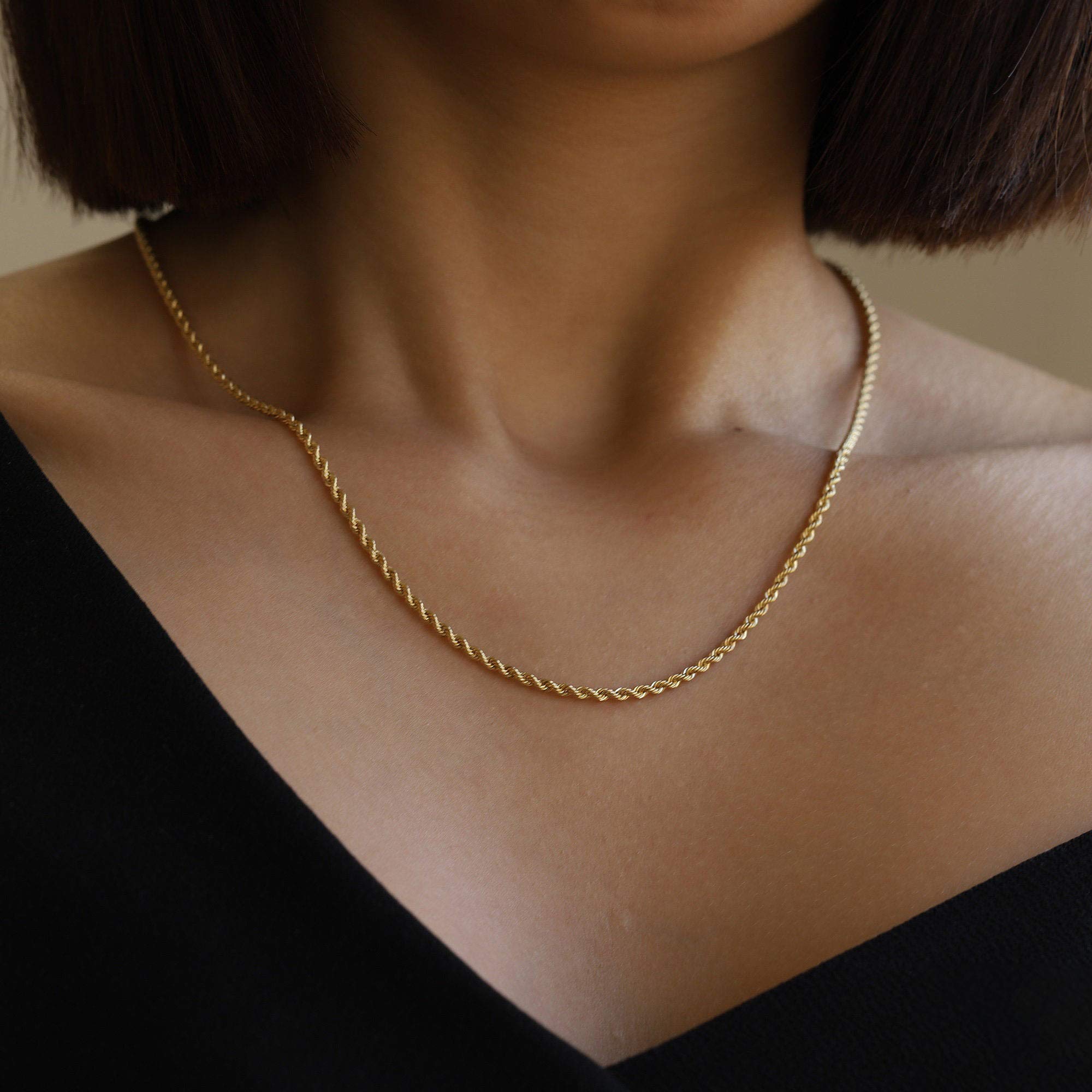 Layered Choker Necklaces for Women 14K Gold Plated Gold Twisted Rope Chain Chunky Stack Necklace Stack Snake Herringbone Chain Necklaces for Women Gold Jewelry Set Gifts