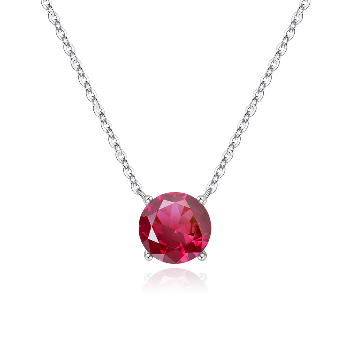 Turandoss Valentines Day Gifts for Her Red Garnet Pendant Necklace for Women S925 Sterling Silver Round Birthstone Jewelry January Birthday Mothers Day Gifts for Women Girls Her Girlfriend Wife Mom
