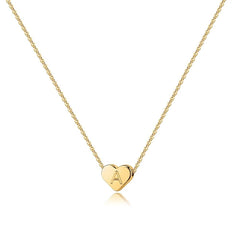 Turandoss 14K Gold Plated Heart Initial Pendant Necklace for Women Girls, Birthday Gifts for Women Girls, Gold Jewelry for Kids Teen Wife, A