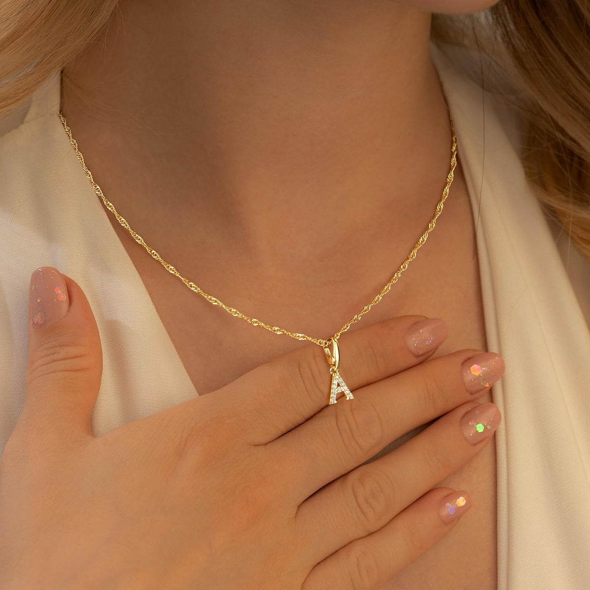 Turandoss 18K Gold Plated Heart Initial Cz Necklace for Women Letter Choker Pendant Jewelry Cute Christian Teacher Appreciation Mothers Day Graduation Gifts for Her Mom Kids Teen Girls Wife Ideas