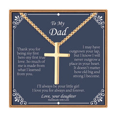 Turandoss Cross Pendant Necklaces Gifts for Son from Mom Dad 14K Gold Plated Dainty Box Chain Trendy Jewelry Fathers Day Religious Christian Gift for Men Dad Son Husband