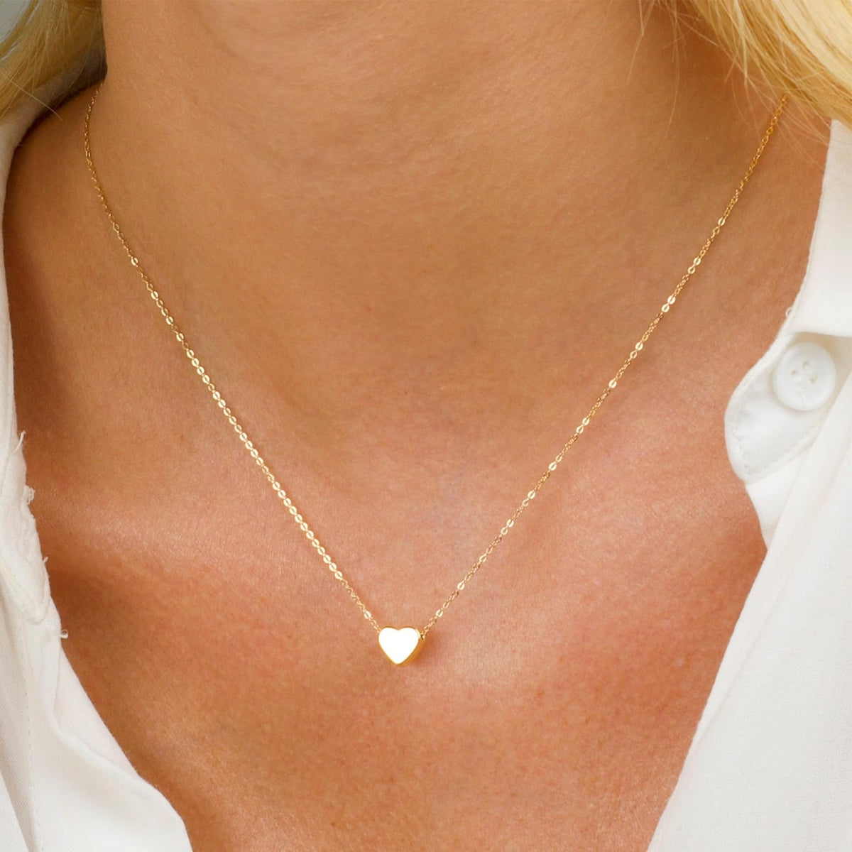 Turandoss 4 5 6 7 8 9 10 11 12 13 14 15 16 17 18 Year Old Birthday Gifts for Tween Teen Teenage Girl Gift Idea Dainty Gold Plated Tiny Heart Pendant Choker Necklace Women Cute Jewelry