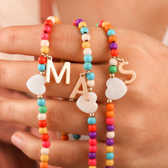 Turandoss 4 5 6 7 8 9 10 11 12 13 14 15 16 Year Old Birthday Gifts for Tween Teen Teenage Girl Gift Idea Colorful Initial Beaded Heart Choker Necklaces for Women Girls Letter A-Z Jewelry