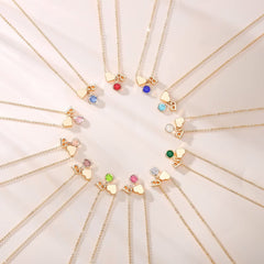 Turandoss Initial Blue Cz Necklaces for Women Girls Trendy 14K Gold Plated Letter A-Z Necklace Dainty Birthstone Pendant Name Necklace Personalized Birthday Christmas Gifts for Women Girls Jewelry