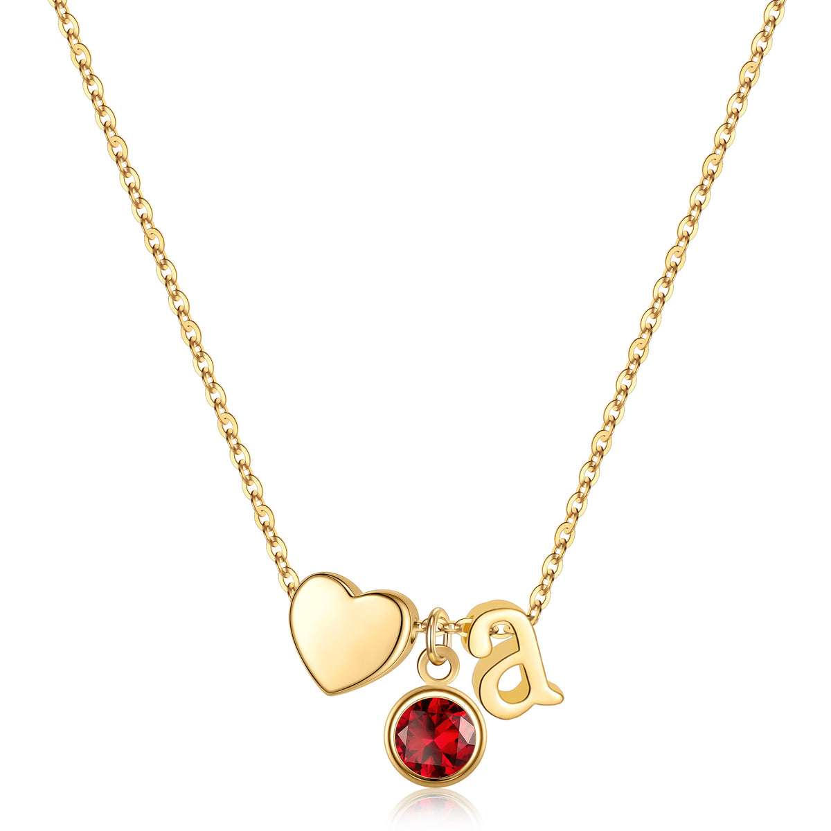 Turandoss Initial Birthstone Necklaces for Women Trendy 14K Gold Plated Letter Pendant Jewelry Birthday Teacher Appreciation Mothers Day Graduation Gifts for Her Mom Kids Teen Girls Wife Ideas